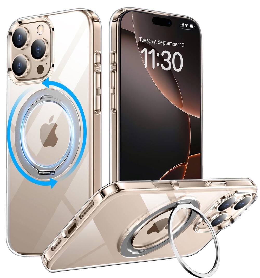 Temdan Designed for iPhone 16 Pro Max Case, 360°Rotatable Ring Stand Compatible